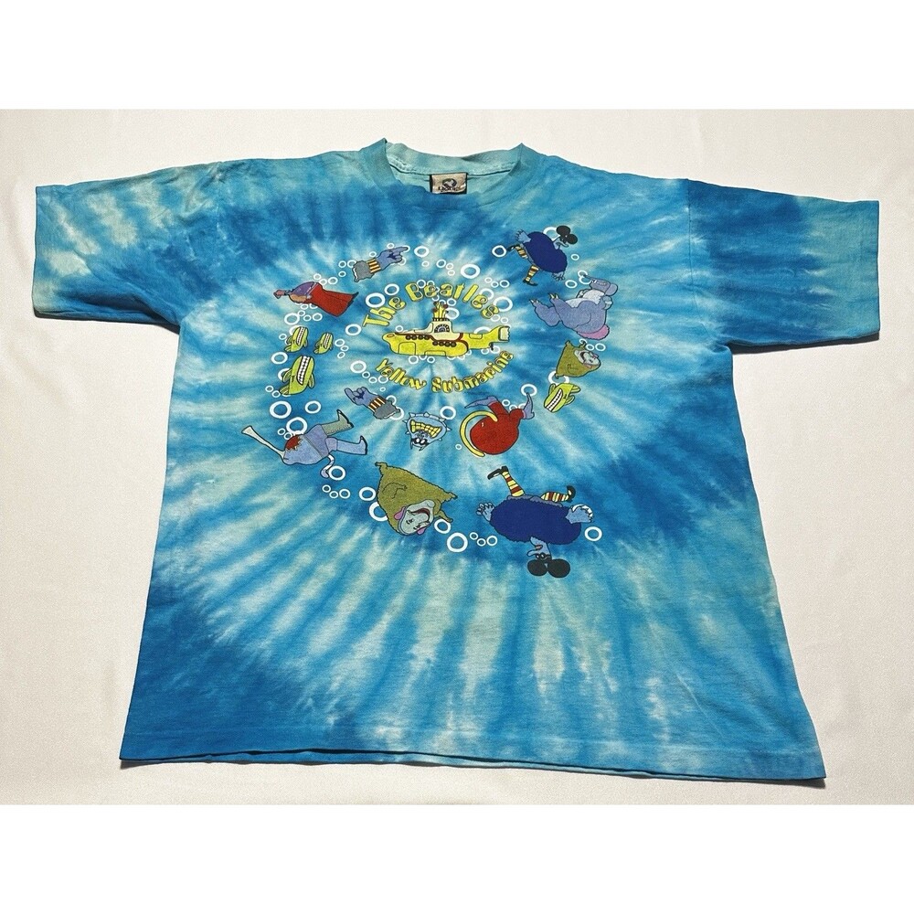 Beatles Yellow Submarine Liquid Blue Shirt 2004 Made In USA Vintage Men’s *READ